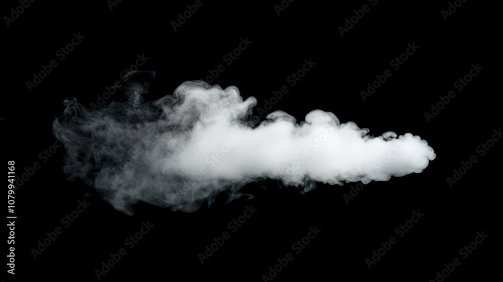 A compact white smoke puff with a smooth surface, isolated against a black background, A compact white smoke puff with a smooth surface, isolated against a black background,