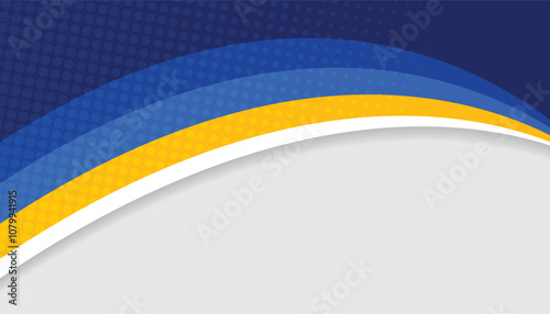 Blue and yellow wavy shape background. modern stylish yellow and blue background. abstract background with wave shape. suitable for business poster design, brochure design or flyer