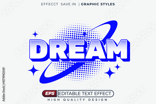 Editable 3d text effect dream