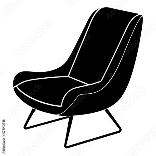 black and white armchair