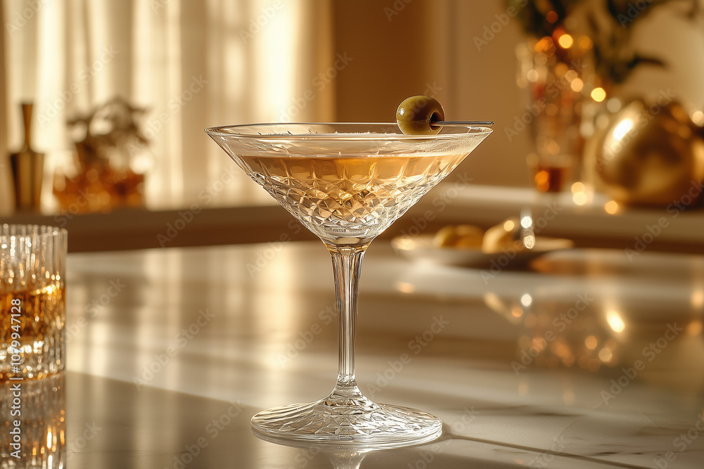 A classic martini served in a crystal-clear cocktail glass, garnished with a lemon twist or olive, offering a timeless, elegant drink experience. A classic martini served in a crystal-clear cocktail glass, garnished with a lemon twist or olive, offering a timeless, elegant drink experience.