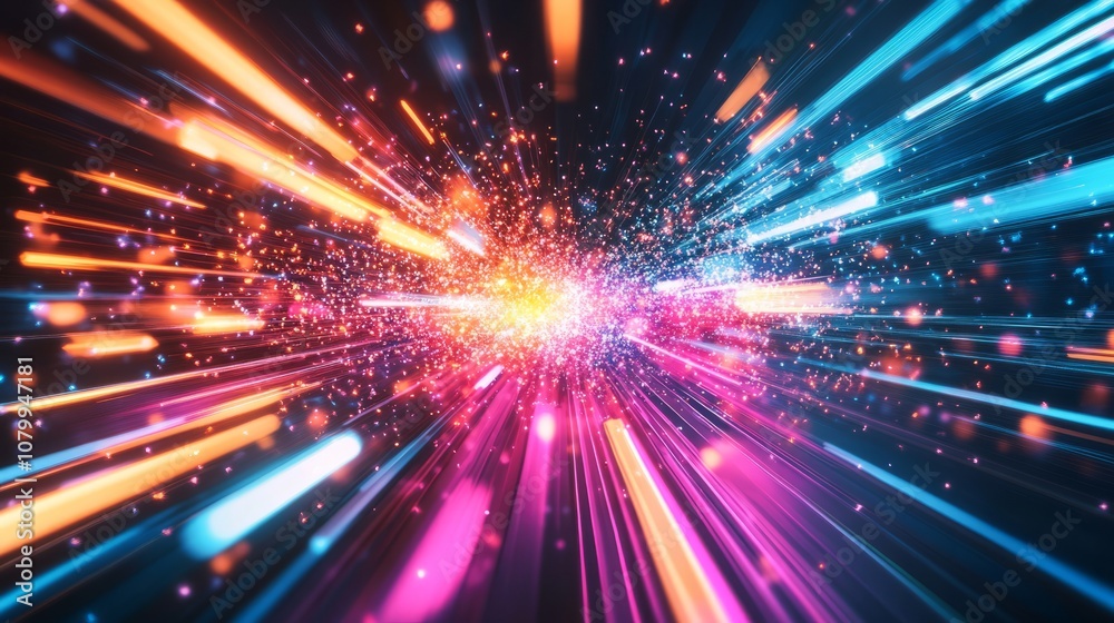 A dynamic and energetic wallpaper featuring bright neon data flow and explosion effects, creating a sense of motion, isolated on a dark background A dynamic and energetic wallpaper featuring bright neon data flow and explosion effects, creating a sense of motion, isolated on a dark background