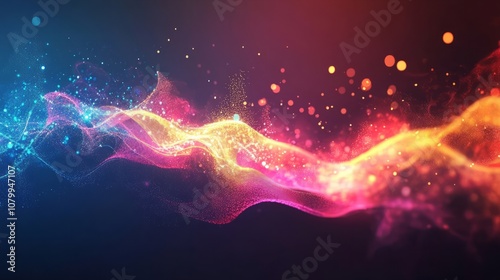A dynamic and energetic wallpaper featuring bright neon data flow and explosion effects, creating a sense of motion, isolated on a dark background
