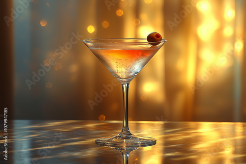 Wallpaper Mural A classic martini served in a crystal-clear cocktail glass, garnished with a lemon twist or olive, offering a timeless, elegant drink experience. Torontodigital.ca