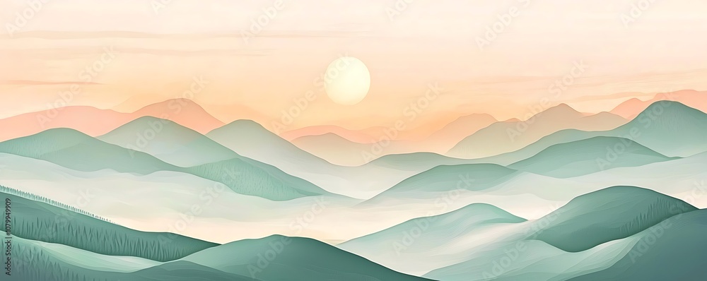 Abstract mountain landscape in soft colors. Abstract mountain landscape in soft colors.