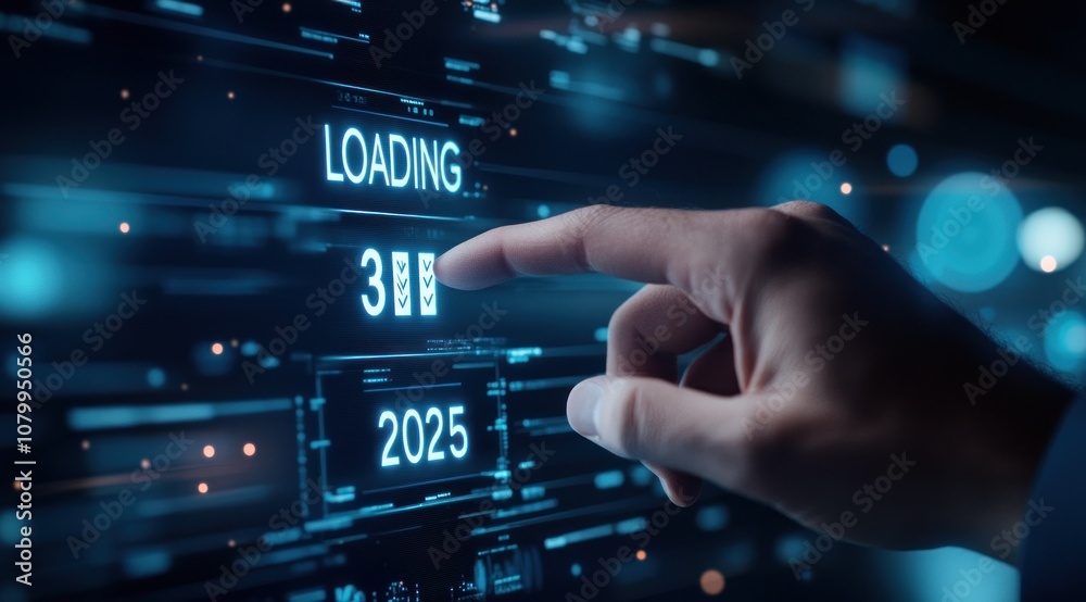Modern interface with futuristic loading elements Modern interface with futuristic loading elements