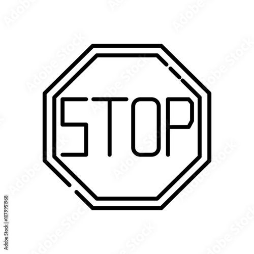 stop sign line icon