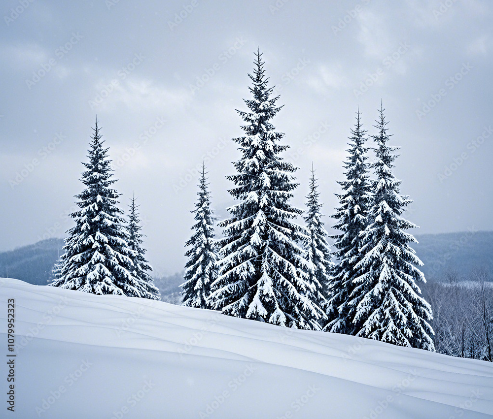 Obraz premium winter forest in the snow