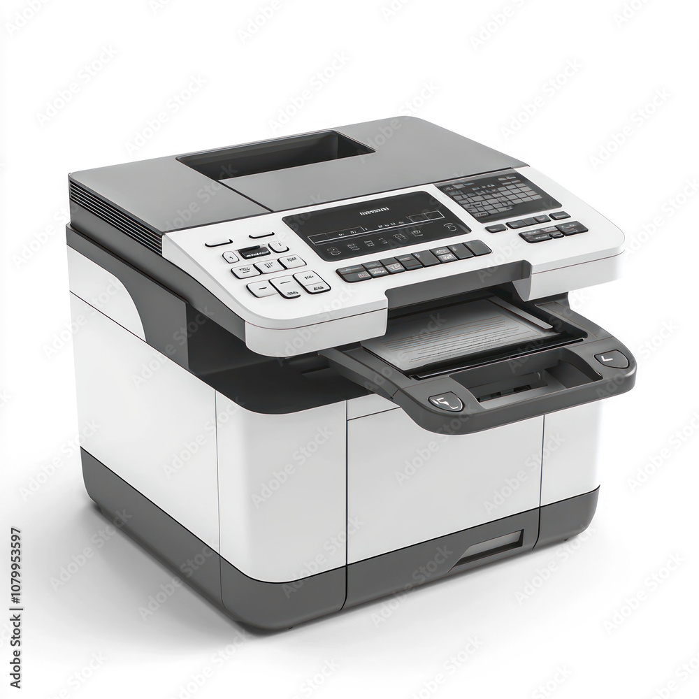 Office printer with a modern design. isolated on transparent background Office printer with a modern design. isolated on transparent background