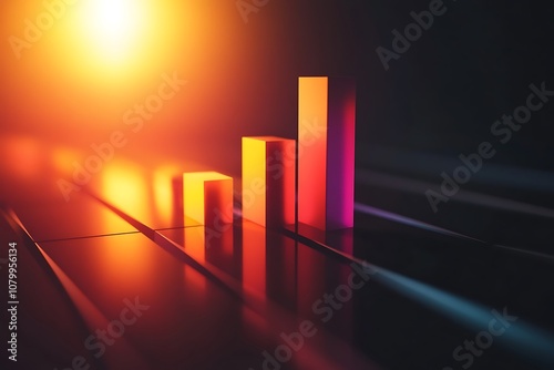 Ascending Gradient Bar Graph Illuminated by Bright Light