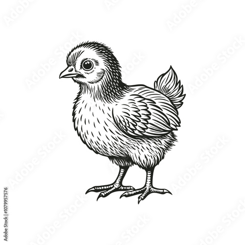 little chicken drawing vector illustration
