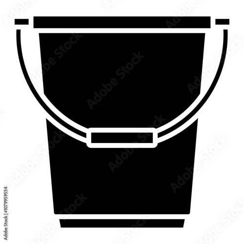 Illustration of Bucket Glyph Icon