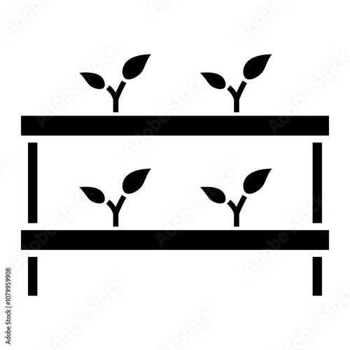 Illustration of Hydroponic Glyph Icon