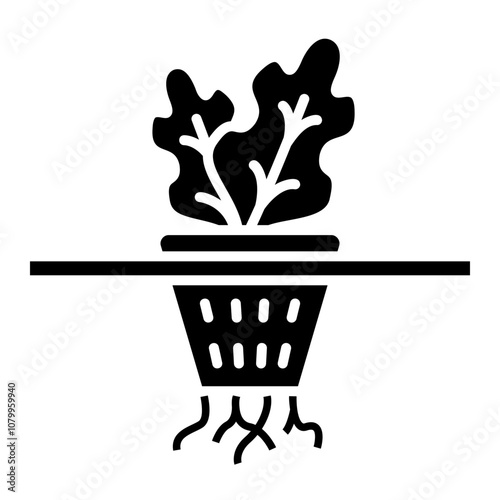 Illustration of Hydroponic Glyph Icon