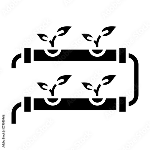 Illustration of Hydroponic Glyph Icon