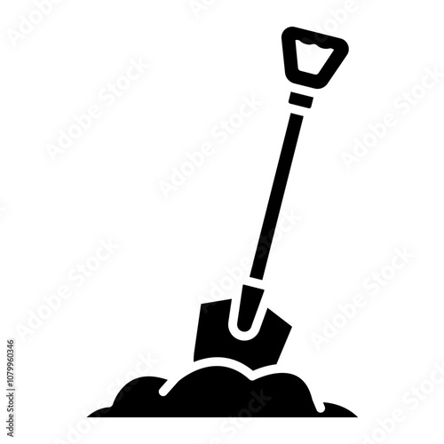 Illustration of Shovel Glyph Icon