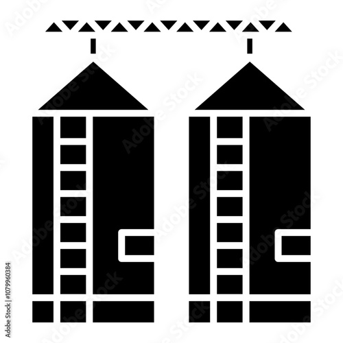Illustration of Silo Glyph Icon