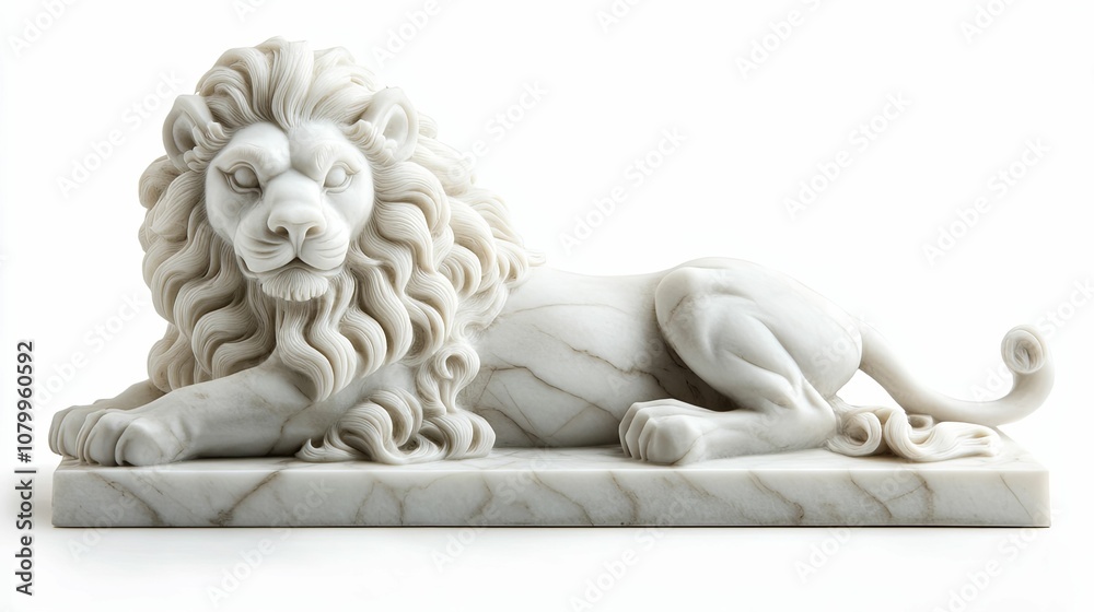 White Marble Sculpture of a Reclining Lion White Marble Sculpture of a Reclining Lion