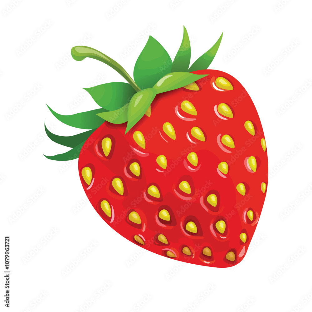 Strawberry flat vector illustration design on white background. Strawberry flat vector illustration design on white background.