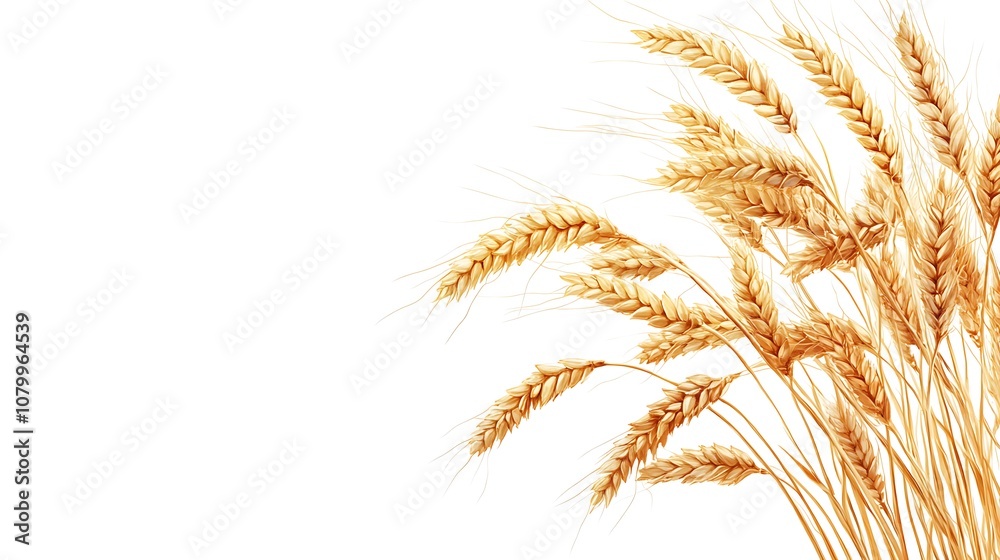 Wheat Stalks on White Background Wheat Stalks on White Background