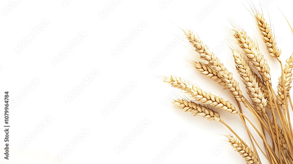 Fototapeta premium Wheat Stalks on White Background