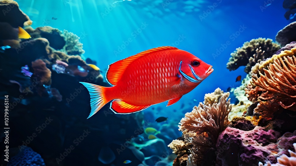 Naklejka premium fish in aquarium