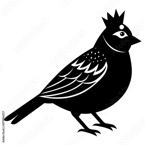 golden crowned sparrow bird on white