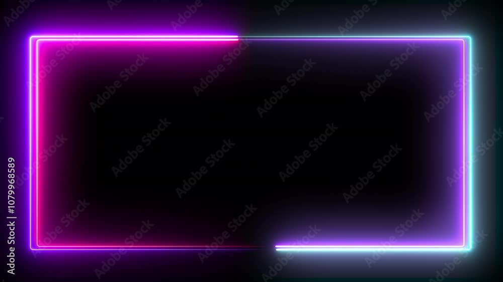 Neon square frame. Computer generated 3d render Neon square frame. Computer generated 3d render