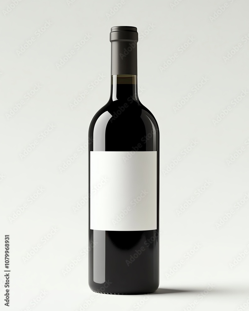 Fototapeta premium mockup visual preview mockup visual preview Elegant wine bottle with blank label.