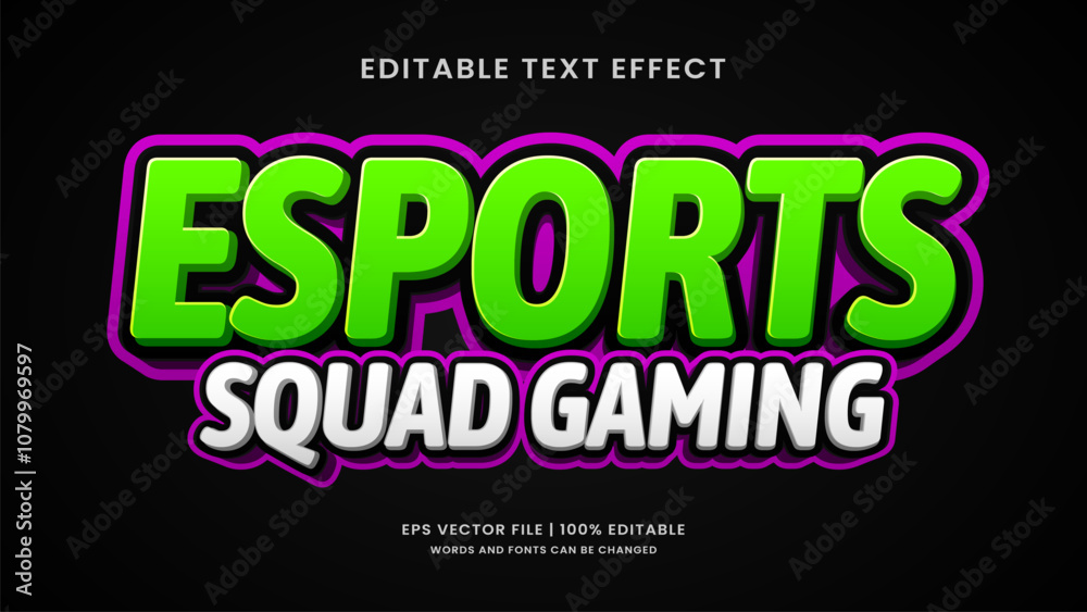 Obraz premium Esports gaming 3d editable text effect