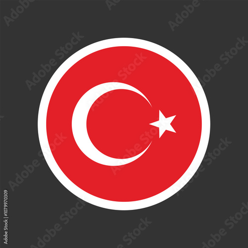 Free Download Turkey circle flag icon on isolated background. Round shape vector design - GFXLoad