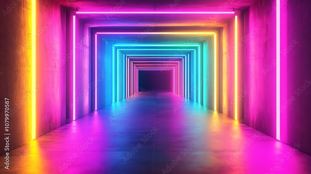 Neon Lights Tunnel Neon Lights Tunnel