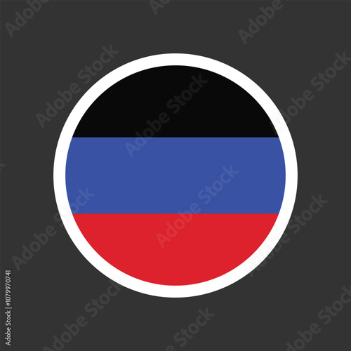 Donetsk Republic flag round circle shape vector. Free Download Donetsk Republic flag round circle shape vector. - GFXLoad