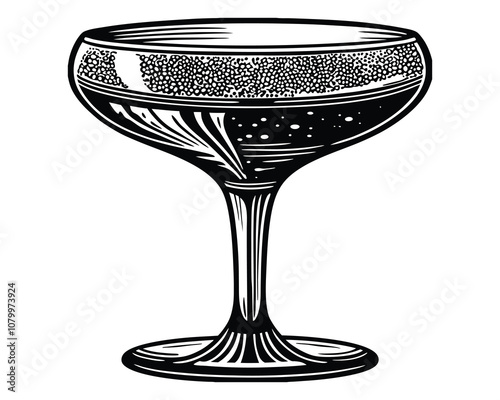 wine glass on white background