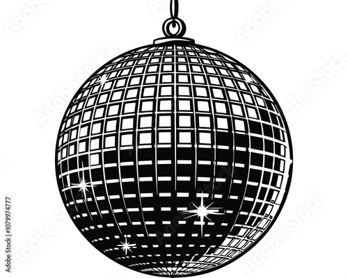silver disco ball Art & Illustration