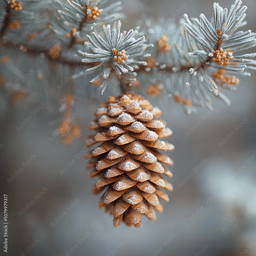 pine cone with needles and branch