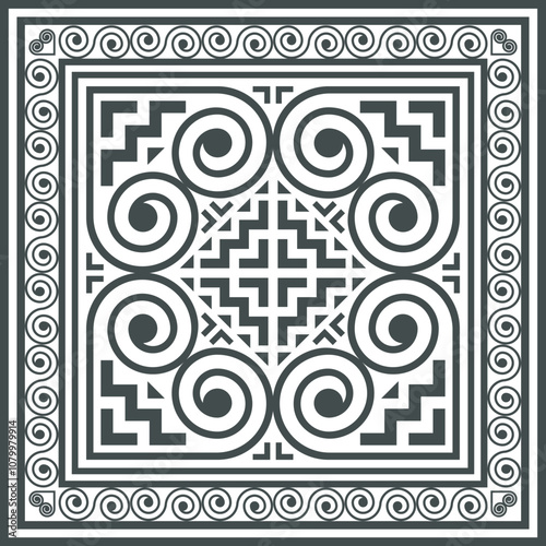 Spiral pattern, Hmong ethnic pattern Spiral pattern is the original pattern of Hmong clothing. It is used in designing clothes, shoes, bags, etc.