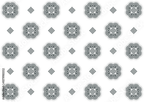 Spiral pattern, Hmong ethnic pattern Spiral pattern is the original pattern of Hmong clothing. It is used in designing clothes, shoes, bags, etc.