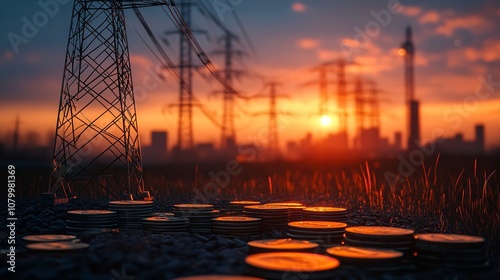 Conceptual image depicting the rise in energy prices highlighting photo