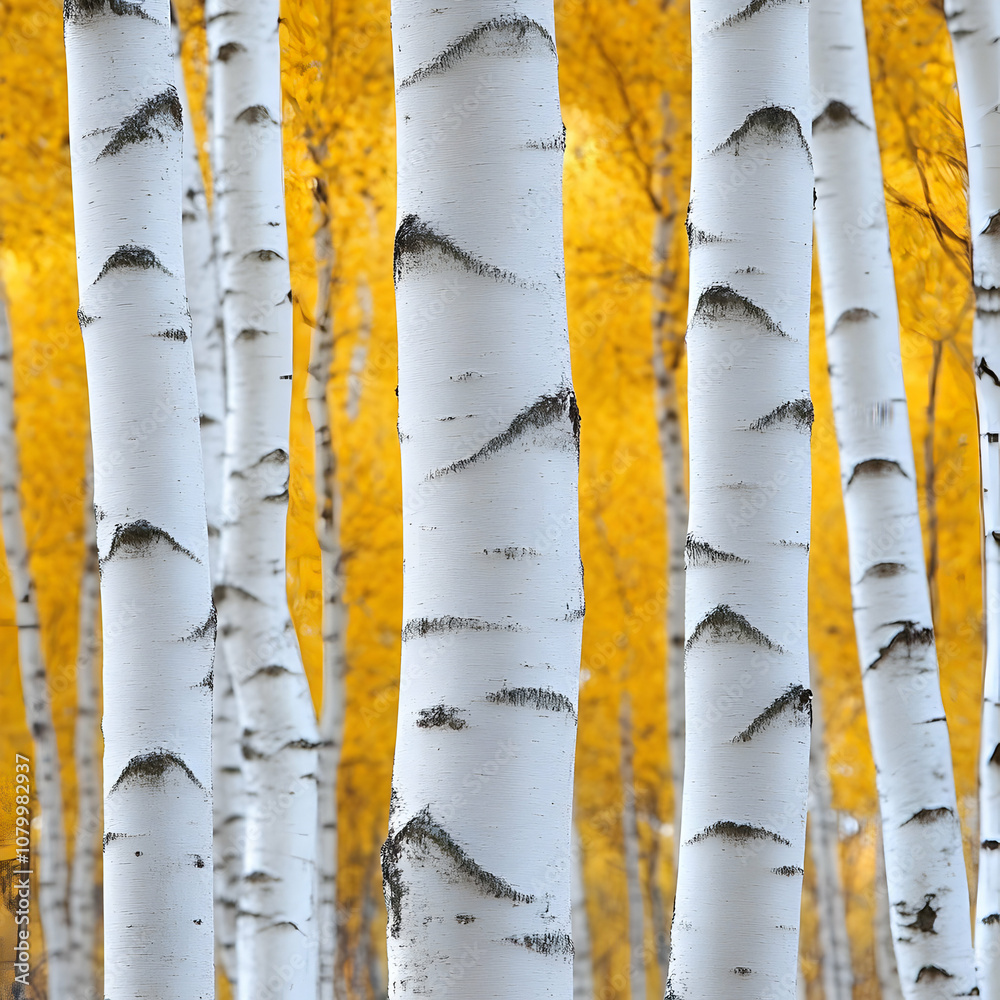 Photo White Birch Trees Trunks Golden Autumn Forest Photo White Birch Trees Trunks Golden Autumn Forest