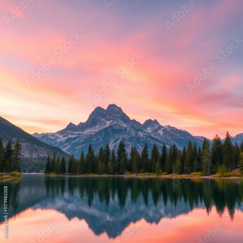 sunset over the lake