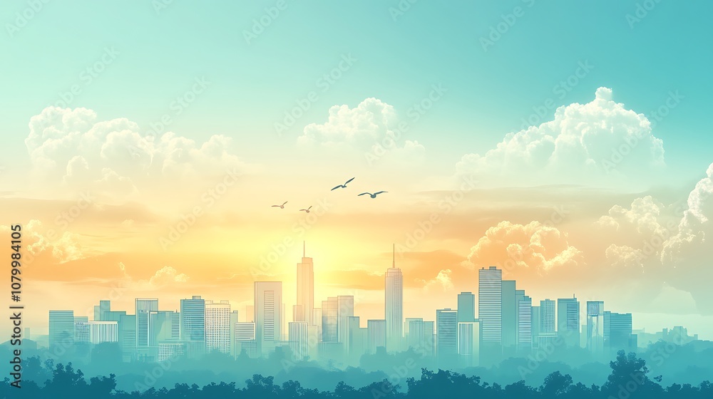 Obraz premium City Skyline at Dawn
