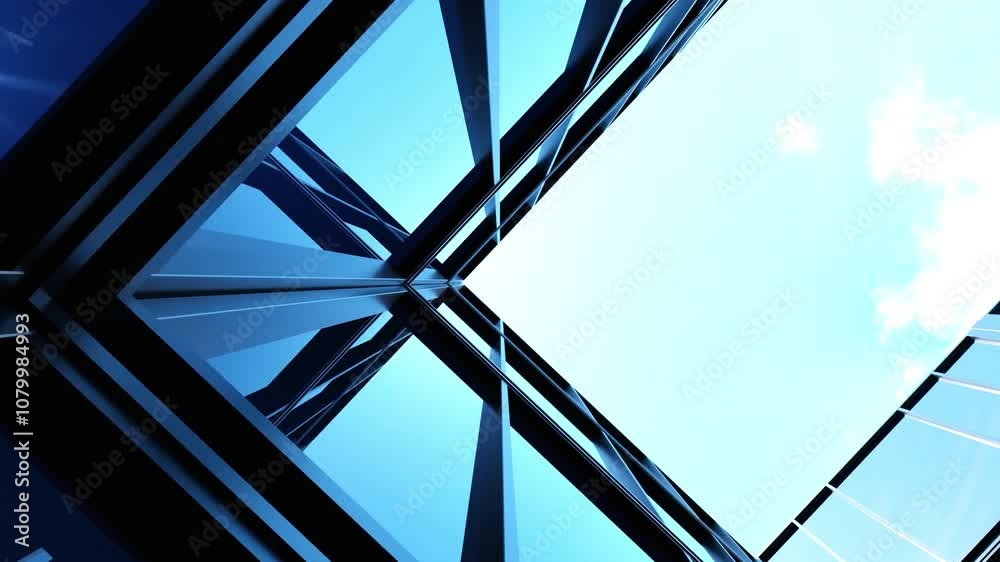 3d rendering of modern architecture, Skyscraper corporate office building with glass window