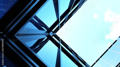 3d rendering of modern architecture, Skyscraper corporate office building with glass window