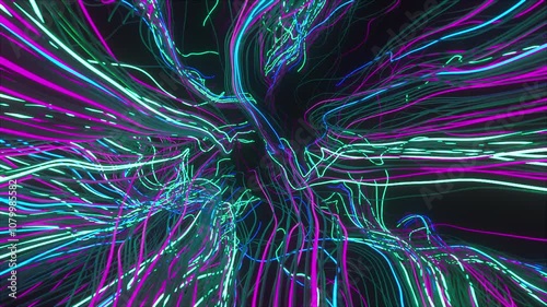 Curve strobe lines. Computer generated 3d render