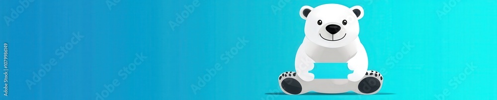 Fototapeta premium Kawaii polar bear with 'One-Day Sale' sign