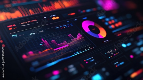 Data Analytics Dashboard Display with Charts and Graphs