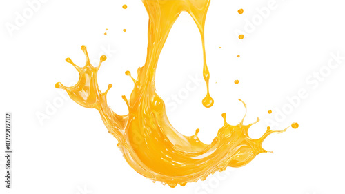 Fresh orange juice splash, burst of fruity flavor with droplets photo