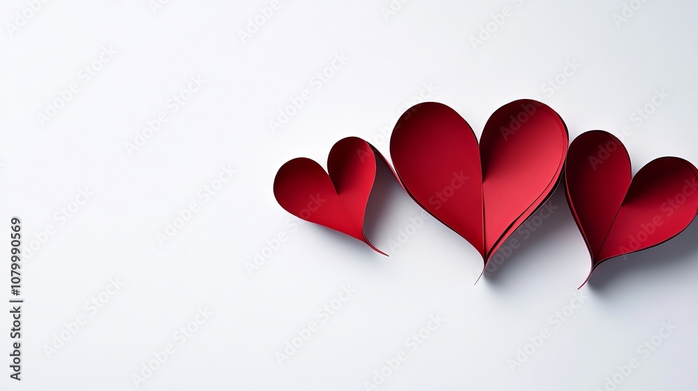 Continuous line heart shape border surrounding a realistic paper heart on white background perfect graphic design for valentine's day, mother's day, and women's greeting invitations