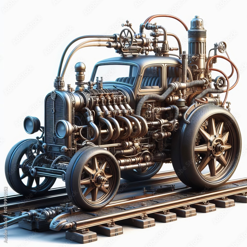 Fototapeta premium Pneumatic Car A car that uses compressed air to power its moveme